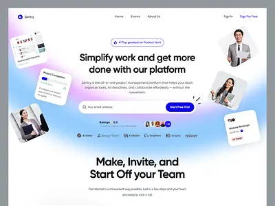 🚀 Productivity SaaS Landing Page Design b2b website clean ux layout gradient web design landing page minimal tech ui modern saas design onboarding flow design productivity app design project management website remote work platform saas homepage saas landing page saas startup saas website software company site startup landing page task manager website team collaboration ui website