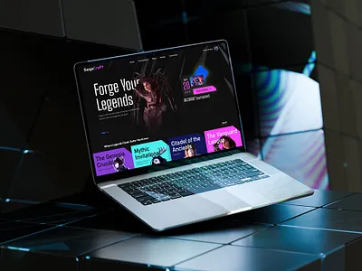 SagaCraft Landing page dailyui figma game design game site games gaming landing page photoshop ui uxui web design website