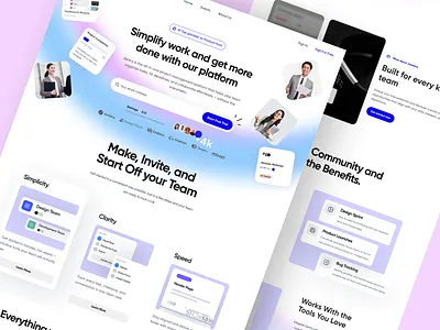 Saas Website Design b2b website clean ux layout design gradient web design homepage landing page landing page design minimal tech ui modern saas design modern ui onboarding flow design project management web saas homepage saas landing page saas modern saas startup saas web design saas website