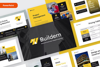 BUILDERN - Construction Powerpoint Template annual business clean design download google slides graphic design illustration keynote pitch pitch deck powerpoint powerpoint template pptx project report slidemaster slides template web