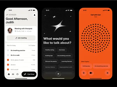 Voyager Psychological Therapy AI ai dieter rams layout mobile app old school psychological therapy swiss