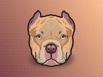Illustration · Young American Bully animal dog graphic design illustration logo pet