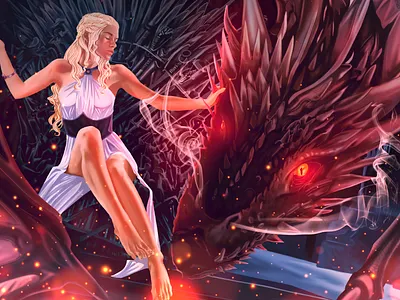 Daenerys Targerien anime characterdesign comic conceptart darkfantasy digitalillustrator fanart fantasy gameart illustration manga portrait