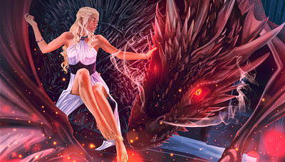 Daenerys Targerien anime characterdesign comic conceptart darkfantasy digitalillustrator fanart fantasy gameart illustration manga portrait