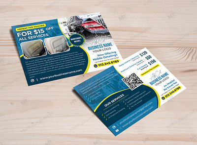 Mobile Detailing Services Postcard Design modern postcard for car services