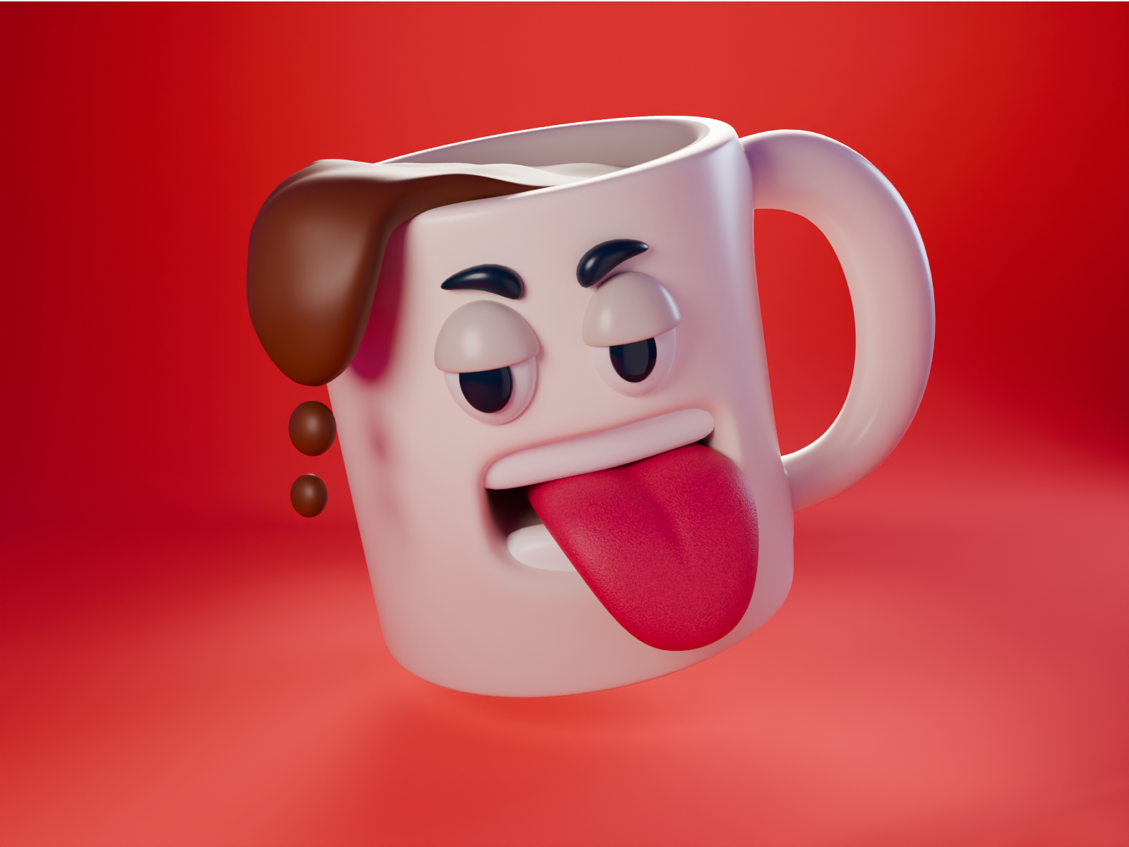 Cup of coffee 3d character characterdesign coffee design drawing flat design illustration vector
