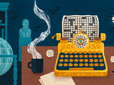 Typewriter branding crossword design illustration procreate puzzle secret sudoku texture typewriter