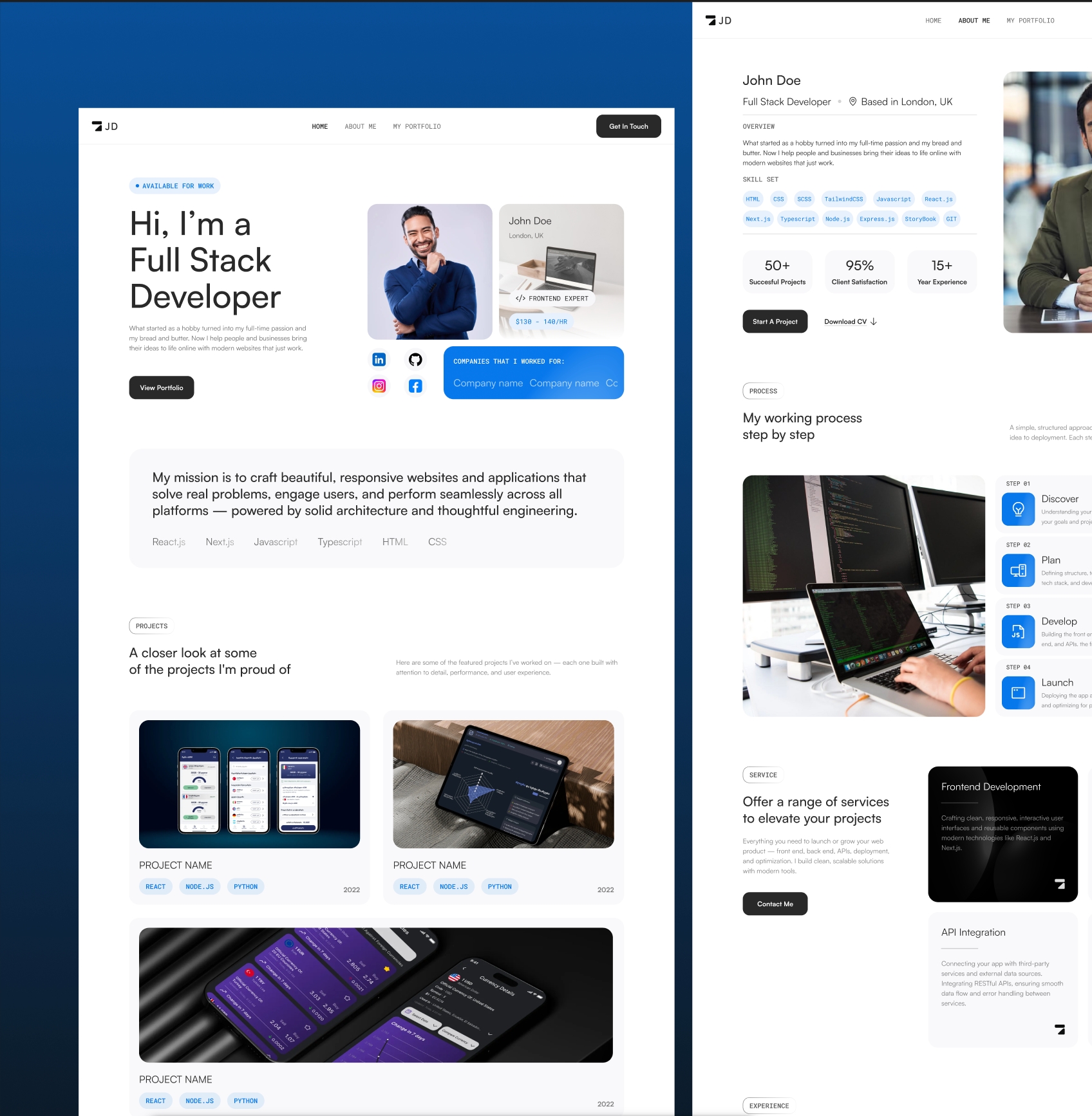 Personal Developer Portfolio black blue code company design developer developing experience firstproject graphic design logo personal personalportfolio planning portfolio process projects service ui uiux