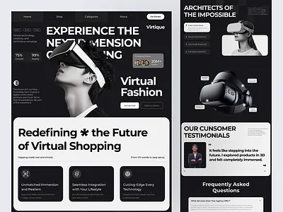 Futuristic Tech & VR Website | UI Design | Dave Omeiza 3d ai animation branding design figma graphic design illustration logo motion graphics ui vr web design website website design