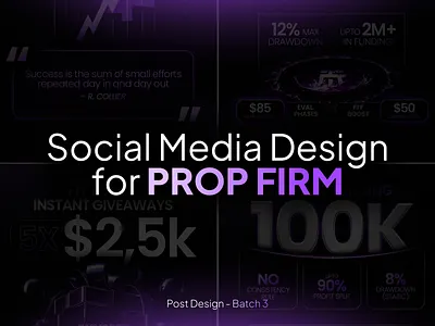 Social Media Posts for Prop Firm - Proprietary Trading Firm banner branding firm graphic design graphic designer instagram post post post design poster prop prop firm prop firm design prop firm post prop firm poster proprietary firm proprietary trading firm social media post