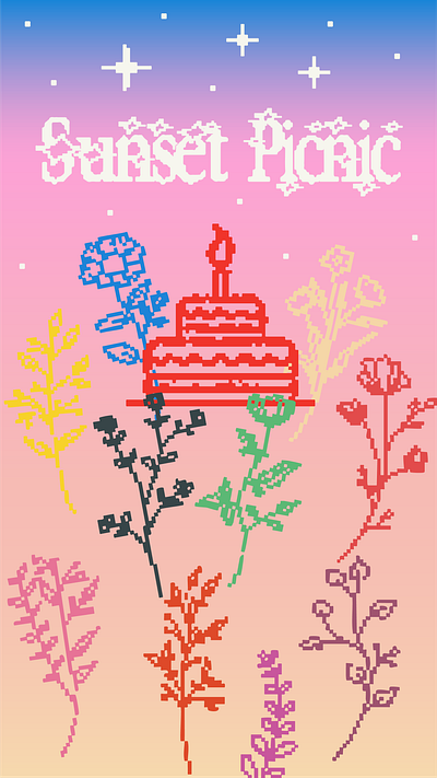 Sunset Picnic Illustration design illustration illustrator typography