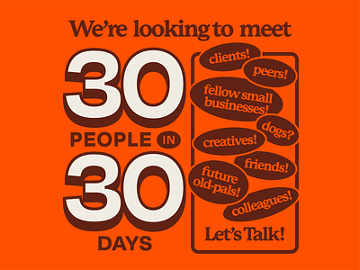 30 Day Networking Challenge 30 30in30 agency challenge days design fort worth full harbor illustrator networking studio