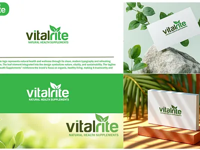 Vitalrite Logo Presentation brand book food suppliment logo natural logo presentation