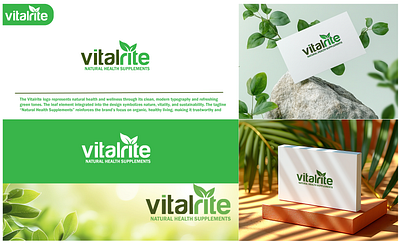 Vitalrite Logo Presentation brand book food suppliment logo natural logo presentation