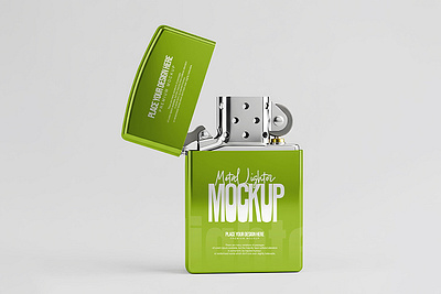 Classic Metal Lighter Mockup realistic mockup
