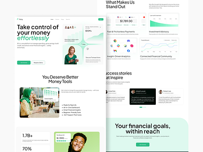 Finny – Finance Landing Page Design design finance fintech landingpagedesign product saas ui ui ux web website design