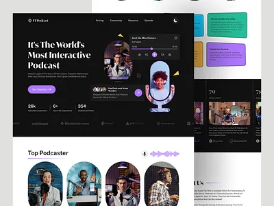 FT-Podcast - Landing page Design 🎙 best podcasts branding conversation design falconthought illustration landing page logo podcast radio spotify saas startup streaming app streaming platform ui ux vector web web design website