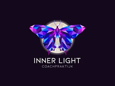 Geometric Butterfly logo design branding butterfly geometric butterfly logo creative geometric logo geometric logo graphic design logo logo design low poly modern logo moon logo polygonal logo