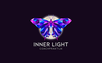 Geometric Butterfly logo design branding butterfly geometric butterfly logo creative geometric logo geometric logo graphic design logo logo design low poly modern logo moon logo polygonal logo