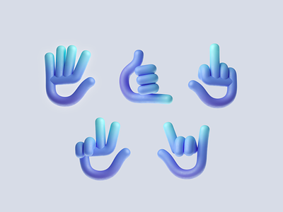 Hands 3d hands icons iconset illustration logo palm rboy render rock rocketboy welcome