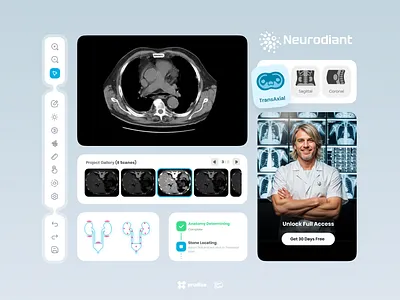 Neurodiant | CT Scan AI Analyzer Assistant ai assistant app biology ct scan desktop doctor graphic design health ai hospital app logo medical service nurse radiography software ui ui ux design user interface design ux webapp x ray