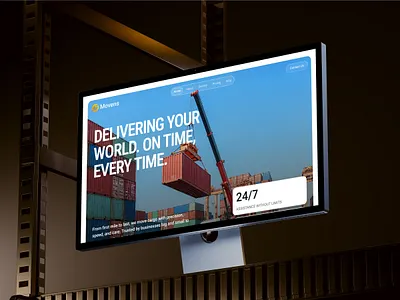 Logistics Website Hero Section – Modern UI design hero interface logistic product service startup ui ux web