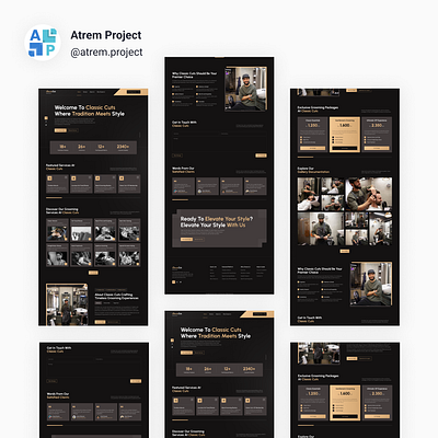 ClassicCuts - Landing Page Barbershop atrem project figma mobile app ui ui design uiux user interface ux ux design web design