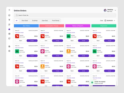 POS Dashboard – Online Food Orders Management interface pos product service startup ui ux web