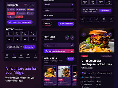 FRDG - An inventory app for your fridge. app concept food recipes ui
