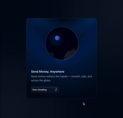 Send Money Card animation bento card design ui cards ui design