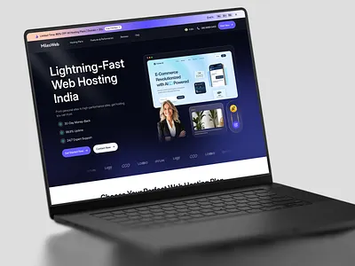 MileWeb - Web Hosting Landing Page benefitssection cardsdesign cleanui contactsection creative cta scetion creative hero section design dark theme hero section herosection hosting pricing plan hostingwebsite landingpage morden website dersign pricingplans testimonial ui webhosting widgetui