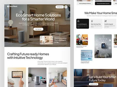 Smart Home Solutions Landing Page Design ai ai voice alexa artificial intelligence automation home integrated device integration landing page smart smart device smart home appliances smarthome solutions uiux voice command voice controll voice controlled home appliances webdesign website