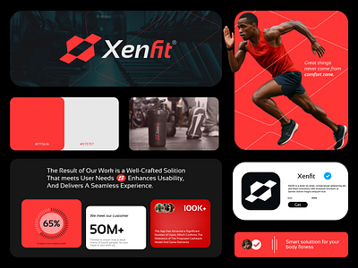 Xenfit - Fitness Logo & Branding Design abstract logo athlete brand design brand identity branding design fitness gym logo lifestyle logo logo branding logo design sports
