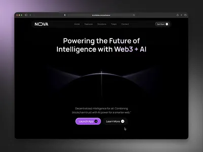 AI Agent Web3 Platform Design ai ai agent ai agent website ai dashboard blockchain platform crypto landing page dark ui decentralized intelligence defi website futuristic ui design landing page saas platform design web design web3 web3 website design website