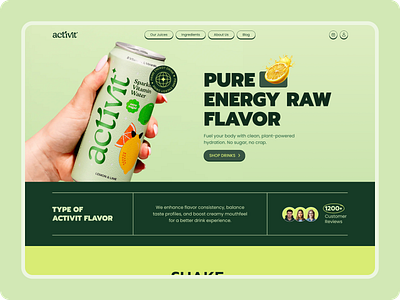 Activit – Energy Drink Website drink and beverage website ecommerce flavours food and drink healthy drink home page shopify shopify store