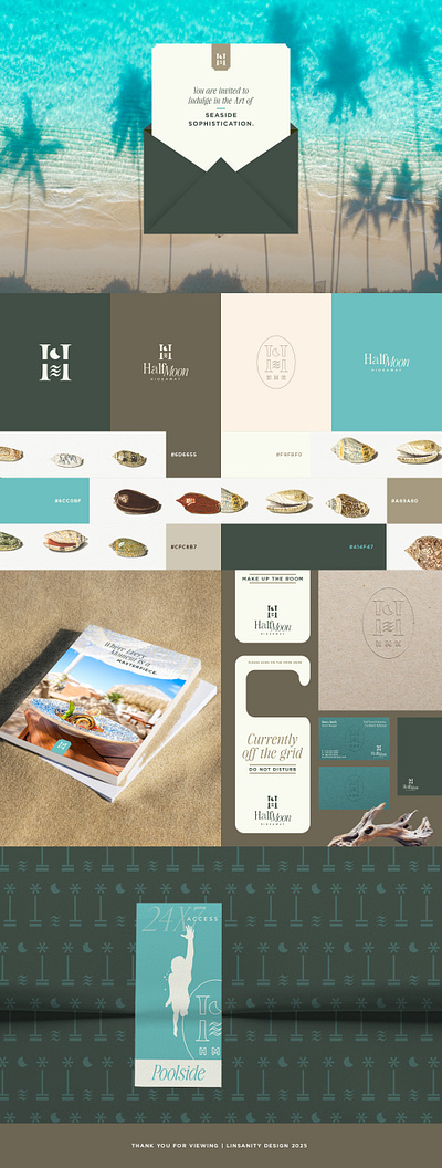 Half Moon Hideaway art direction brand specialist branding graphic design hotel branding illustration logo design resort branding