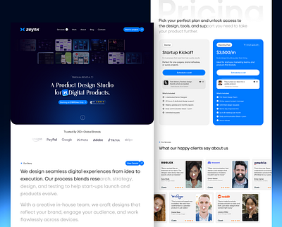 Zeynx – Product Design Studio Website | SaaS & Digital Products branding design graphic design landing page productdesign ui ui design ui ux design uiux userinterface ux websitedesign