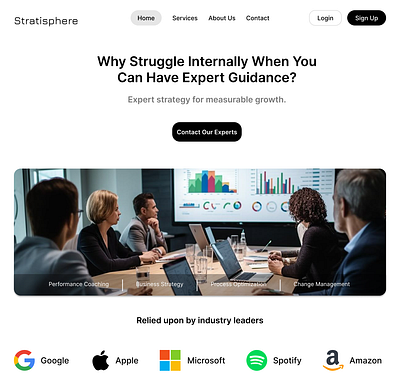Stratisphere Consulting Website Design b2b business website clean ui consulting corporate design dashboard design data visualization design e commerce figma landing page modern saas design startup website testimonials ui ui ui design uiux ux web design