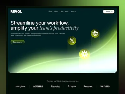Website for Workflow automation software ai automation branding dark dark website design landing page project management saas saas automation landing page saas landing page saas website design task management ui ui design uiux web design website concept work os workflow workflow automation software