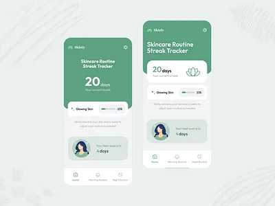 Skincare App UI/UX app app ui branding design green health skicare ui user experience wellness