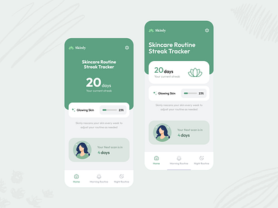 Skincare App UI/UX app app ui branding design green health skicare ui user experience wellness