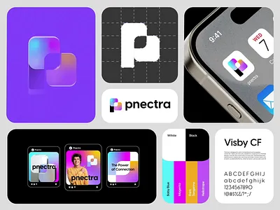 Logo and brand identity Design brand identity brand identity designer branding business logo connection creative logo data fintech integration linking logo logo animation logo designer modern logo network p letter logo saas branding tech visual identity