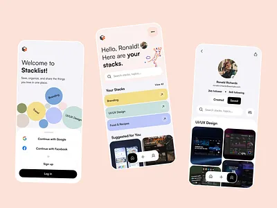 Stacklist Mobile App app capi creative graphic design mobile stacklist ui uiux