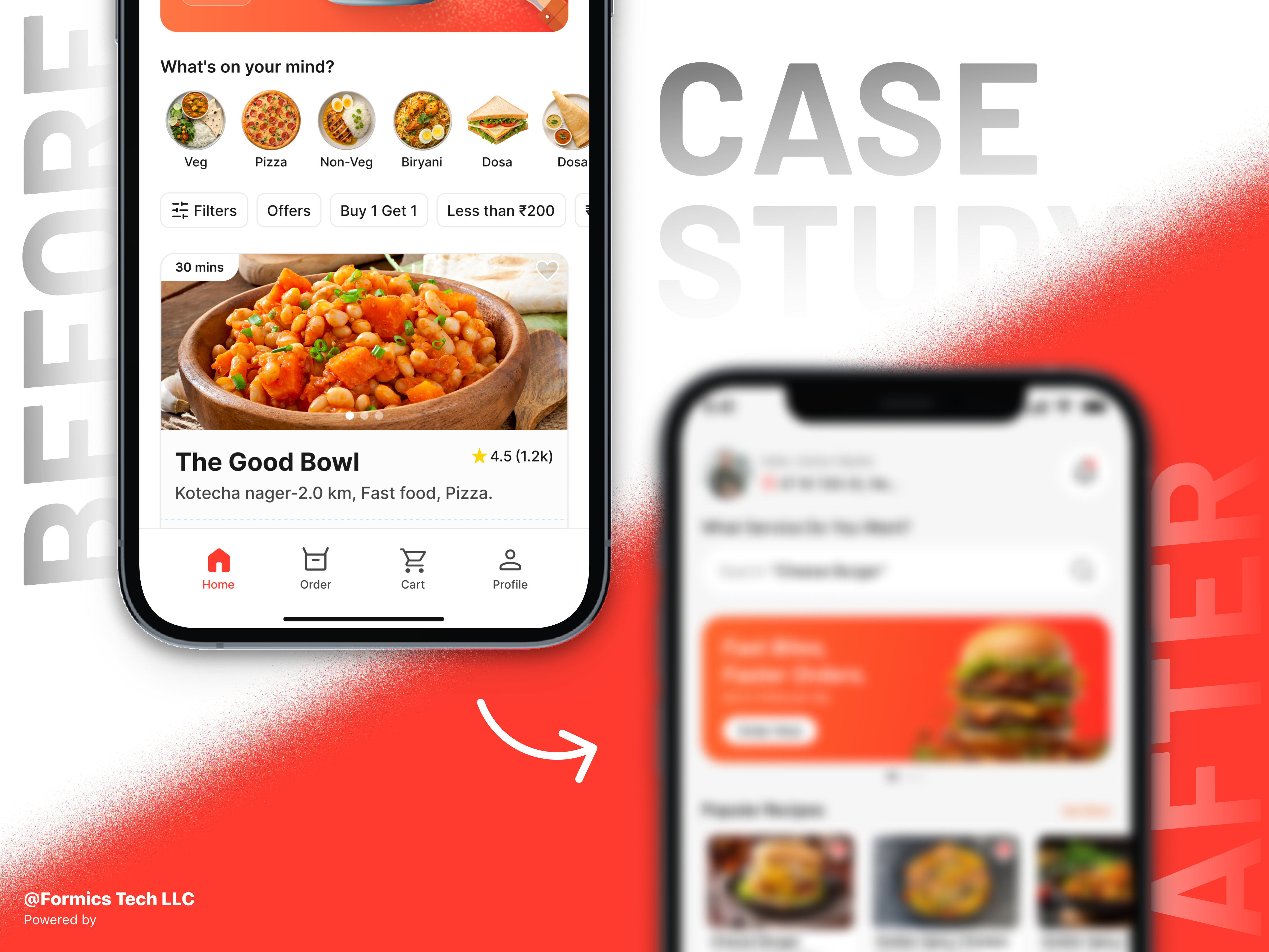 Food App Transformation ✨ appredesign foodapp formicstech uiuxdesign uxcasestudy