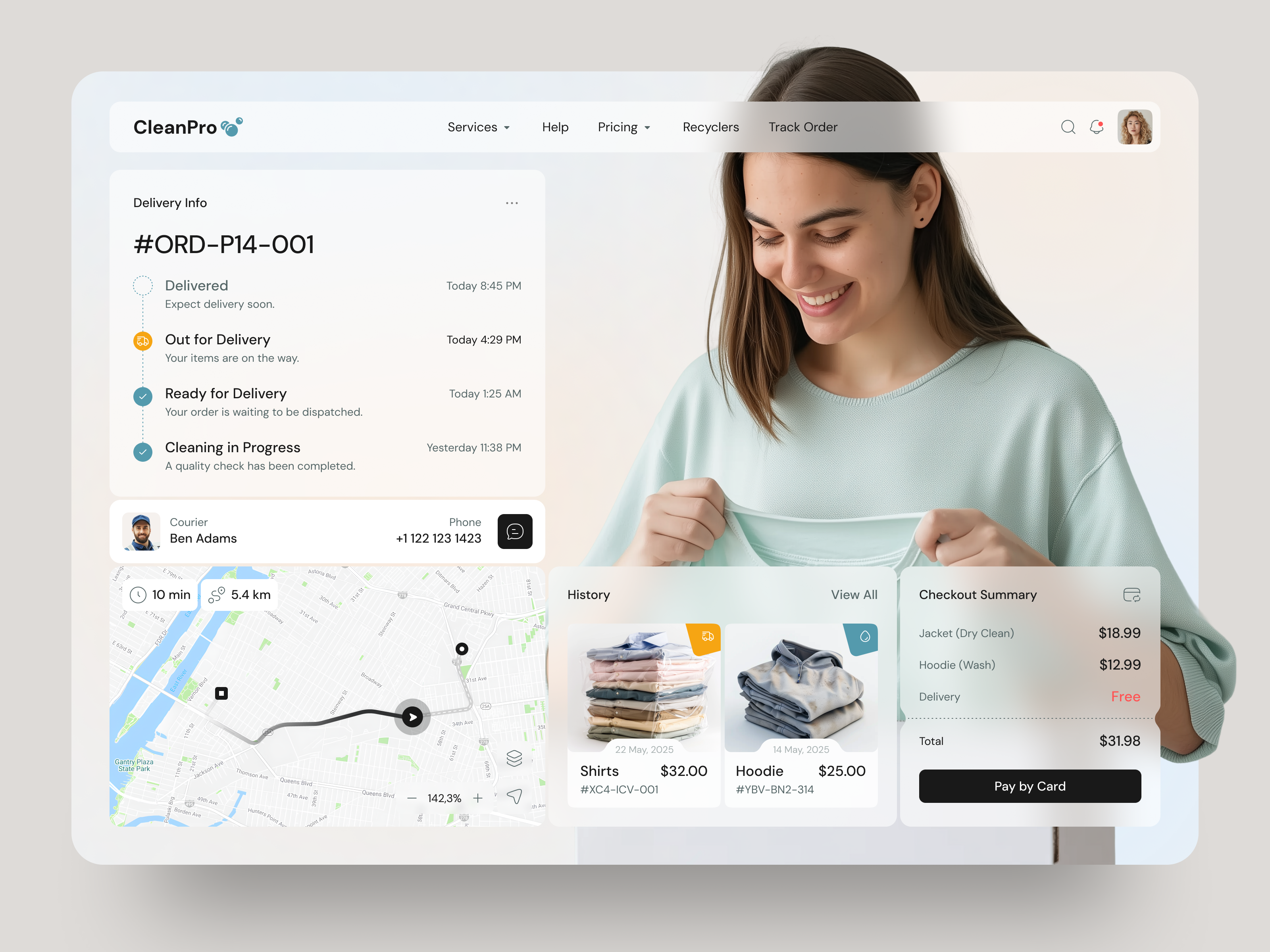 Example of Laundry Service Delivery & Tracking Web Design
