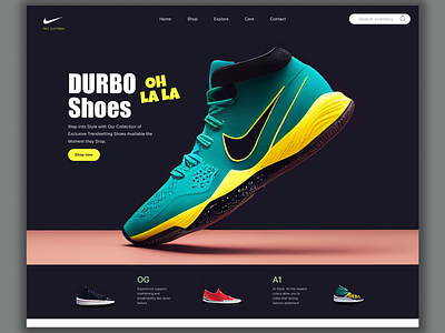 Durbo Shoes "Oh la la" - (Landing Page) branding design figma graphic design illustration logo shoe shoes shoestore store ui ux