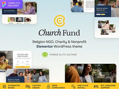 Church Fund - Religion, NGO & Charity WordPress Theme church theme church web design cmsmasters community website donations website elementor theme religious theme web design website design wordpress theme