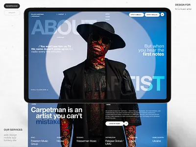 Web design for a music artist artist design music ui ux web web design