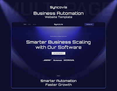 Syncovia – Business Automation Template agency website animation branding business business agency business automation company portfolio corporate website design designtocodes figma template portfolio syncovia template design uiux website design website template