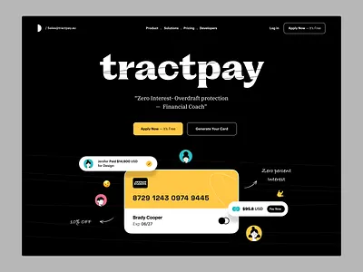 Website UI add account black website branding credit card dark website dstudio hero landing page payment product design profile setting typography ui ui ux user experience ux web app web design web ui